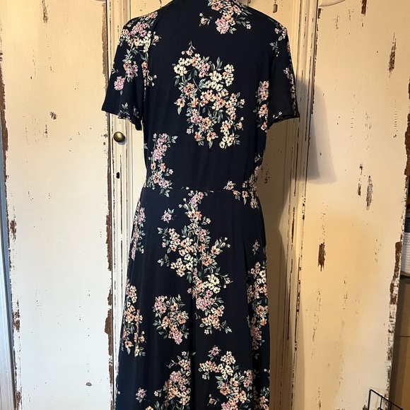 Dark blue  floral print hi low dress xl - Picture 3 of 12